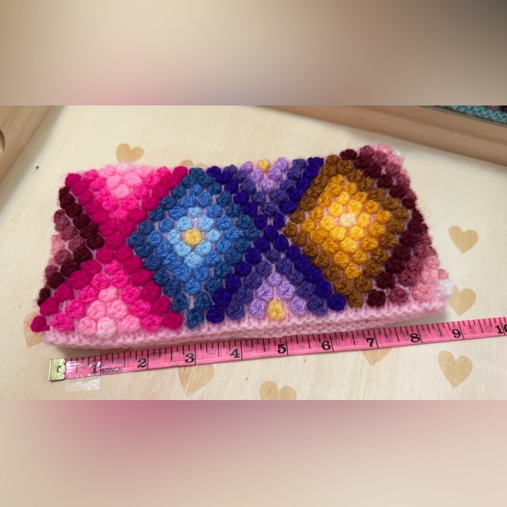 Peruvian Alpaca Wool Colorful Crochet Headband